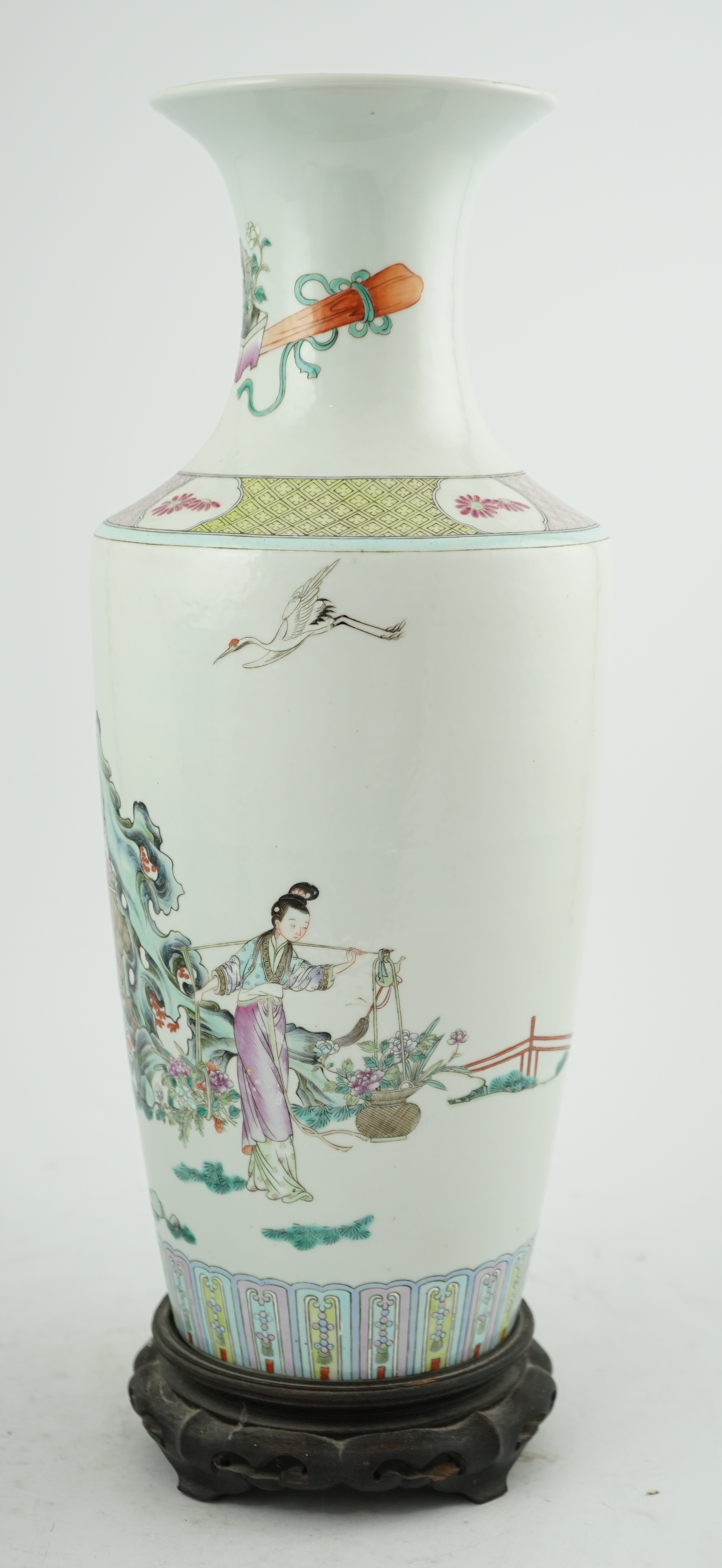 A good Chinese famille rose ‘Four Beauties’ baluster vase, late 19th century